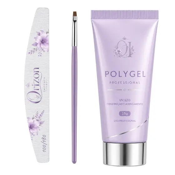 KIT POLYGEL + LIXA + PINCEL