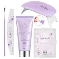 KIT UNHA POLYGEL CABINE SUN + POLYGEL + MOLDE F1 + LIXA 100/180