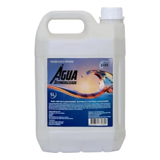 Agua Desmineralizada 5 Litros Para Radiadores E Bateria Cor Branco