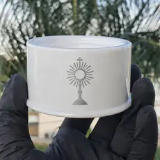 Castiçal 2 em 1 Santíssimo - Porta Velas de 7 dias e Vela Palito - Novena - Terço