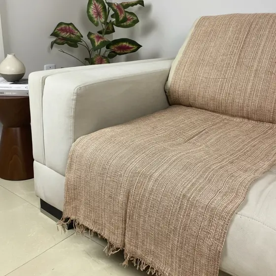 Manta Decorativa Sofá Cama Algodão Gigante 210x120 Capa De Sofá Protetora Decoração DOMMUS