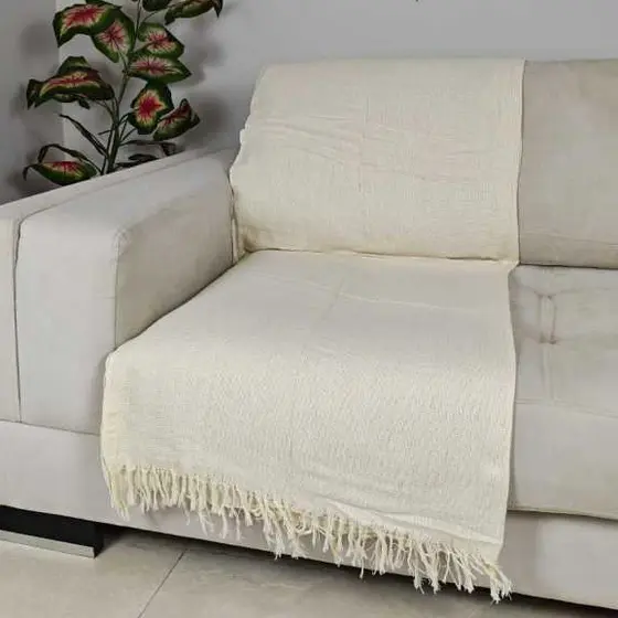 Kit até 4 Mantas Para Sofá Cama Algodão Luxo Solteiro 210x120 Capa De Sofá Protetora Decorativa