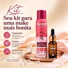 Primer Blindagem Dapop 15ml + Spray Fixador Fenzza Rosa Mosqueta 150ml – Maquiagem Duradoura DP2267+FZ50010