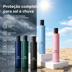 Guarda-Chuva e Guarda-Sol 2 em 1 – Três Dobras com Proteção Solar UV LEN-1265