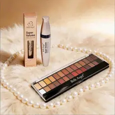 Paleta de Sombras 28 Cores Nude Belle Angel + Rímel para Cílios com Volume B-039+B013-1
