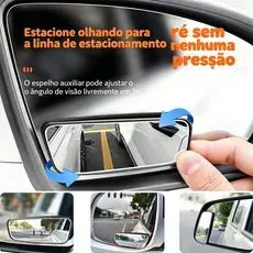 Espelho Auxiliar Universal para Retrovisor de Carro e Moto, Ajustável, para Ponto Cego 3R-059