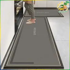 Kit 2 peças Tapete de Cozinha de Borracha - Resistente, Antiderrapante e Fácil de Lavar, 120x40cm e 60x40cm