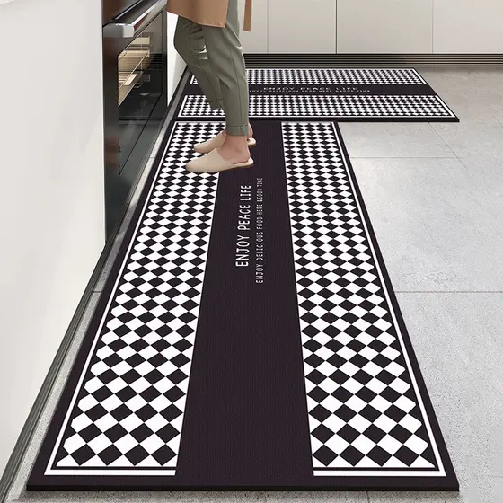Kit 2 Tapetes de Cozinha Premium Antiderrapante Alta Absorção e Secagem Rápida 120x40cm+60x40cm