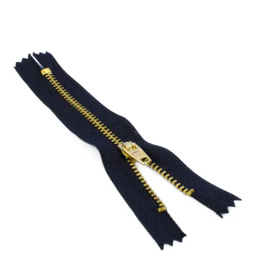 Zíper Preto Em Metal com Dourado 50 ou 100 unidades - 10/12/15/18 cm Costura em Geral.