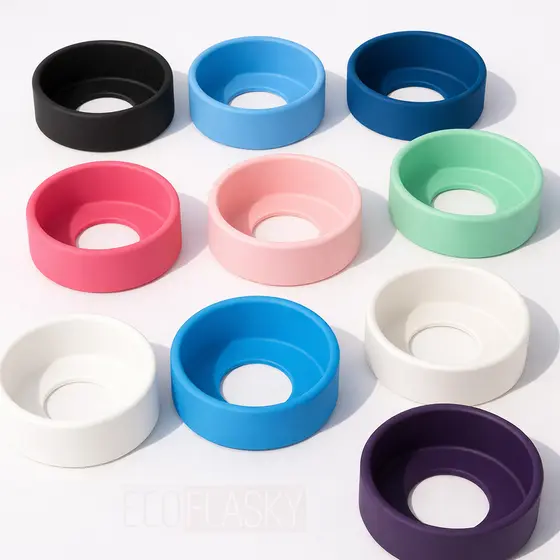 Capa Base Protetora de Silicone Antiderrapante para Garrafas Térmicas 350ml 500ml 600ml