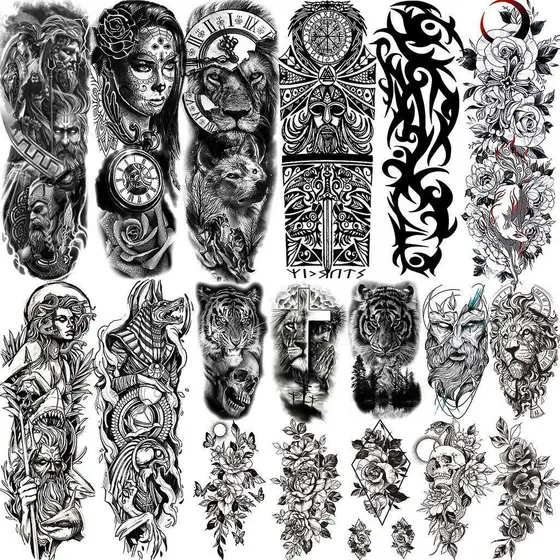 Tatuagem Temporária Tattoo Fake a Prova D'água Unisex Realistas 3D Festa Social Verão Praia