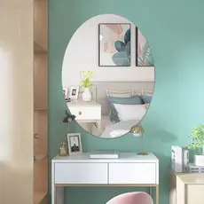 Espelho Oval Adesivos De Parede 3d Auto-Adesivo Adesivo de Parede Decorativo Para Casa Sala Banheiro