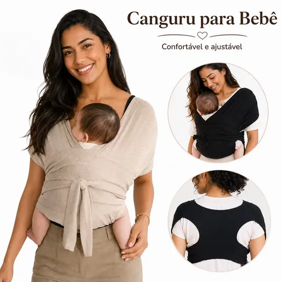 Canguru Sling para Bebê Ajustável Confortável Ergonômico Porta Bebê Faixa de Amamentação