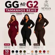 Macacao Plus Size Anarruga Preto Manga Longa, Confortável e Não Transparente, Gola Alta Zíper Frontal Fitness