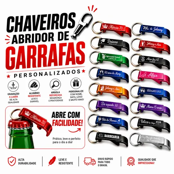 BRINDE OU LEMBRANÇINHA ESTILO CHAVEIRO ABRIDOR NOMES LOGOS FRASES FESTAS ((( PERSONALIZADOS)))