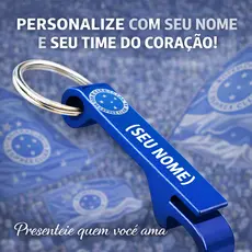 CRUZEIRO CHAVEIRO PERSONALIZADO NOME E TIME DO CORAÇÃO