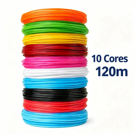Refil Filamento Abs Kit 10 Cores 120/60/50M Impressora 3d Canetam, coco