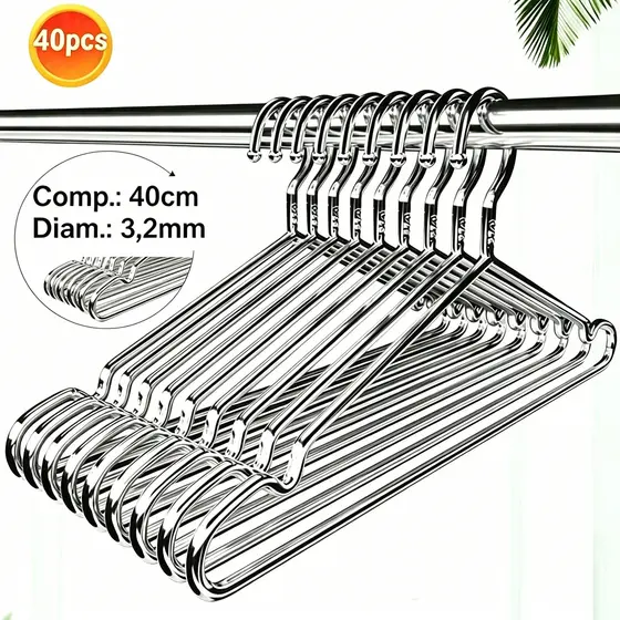 Kit 40/30/20/10 Cabides Tintureiro Metal Aço Cromado Adulto Cava Resistente Cabide，promoção de atacado,CO