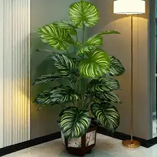 18Folhas Planta Artificial Palmeira Areca Real Toque Árvore artificial para decoração de casa 70 cm 18Folhas