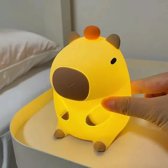 Luminária Capivara PLA Luz Noturna Para Dormir Light USB Luz Nocturna Recarregável