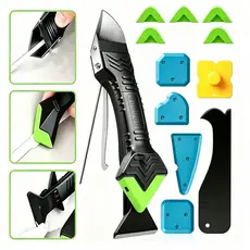 Kit 12 Peças Espátula Removedora de Silicone e Rejunte, Ferramenta Multiuso para Piso, Vidro e Limpeza Geral