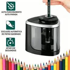 Apontador de lápis elétrico portátil operado por bateria para lápis de 6-8 mm