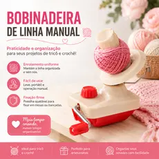 Enrolador de Linha Manual Portátil Para Costura e Artesanato vivaloja_viva