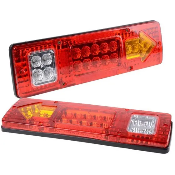 Par Lanterna Traseira Caminhão Carretinha Led 12V  Luz Seta Ré Freio vivaloja_viva