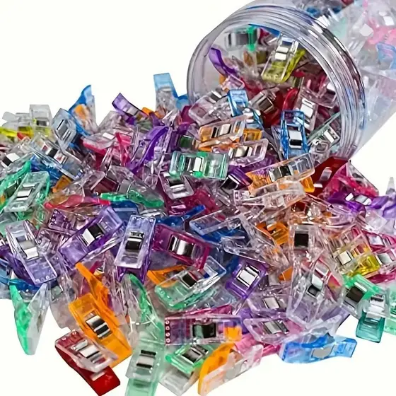 100/50PCS Clipes de Costura Coloridos Multiuso Plástico para Artesanato e Decoração de Festa