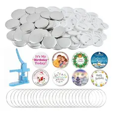 32mm/44mm/58mm Branco Pins E Bottons 100 Kits Para Mecolour Máquina De Button