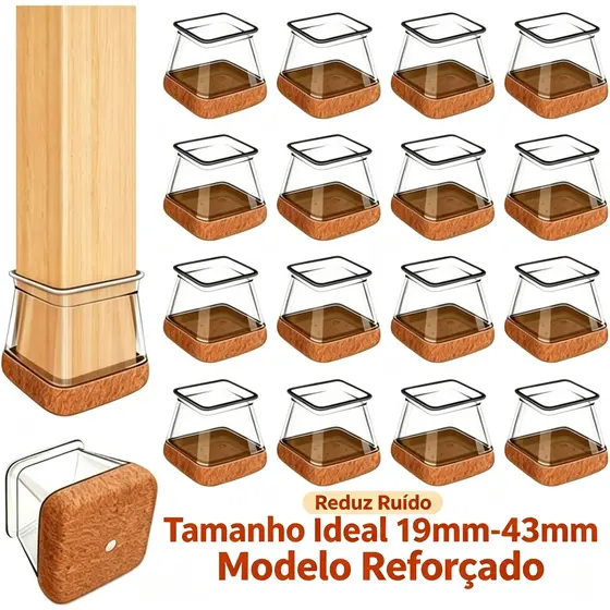Kit 16 Peças Protetor Para O Pé Da Cadeira Mesa De Silicone