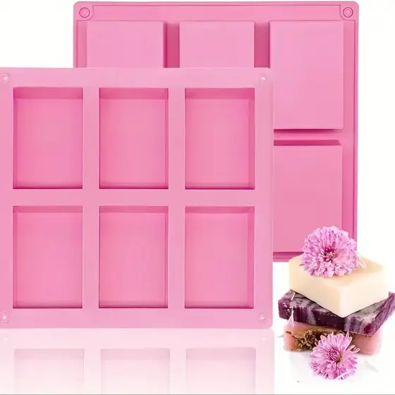 Forma Molde De Silicone Para Fazer Sabonete 170g Formato Oval e Retangular  Forma Silicone Texturizada  para bolo, Velas