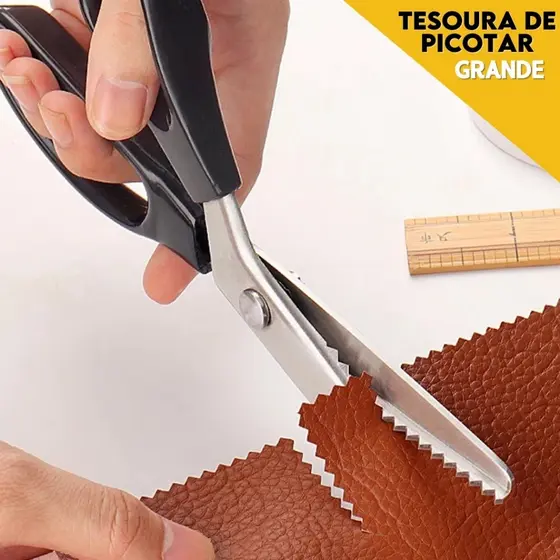 Tesoura Profissional de Picotar Tecidos Adequado para PARA TECIDOS/EVA/COURO/PAPEL/SCRAP- CH