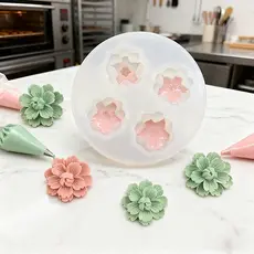 Molde De Flor De Cerejeira de 4furos Silicone Para Bolo Decorações Mousse De Chocolate Bandeja De Gelo Cozinha