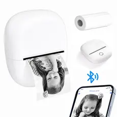 Impressora Térmica Portátil Sem Tinta Bluetooth Mini Impressora de Etiquetas Foto para Celular iOS Android