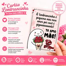Lembrancinha Cartão Feliz Dia das Mães Papel Cartão 9cmx4cm