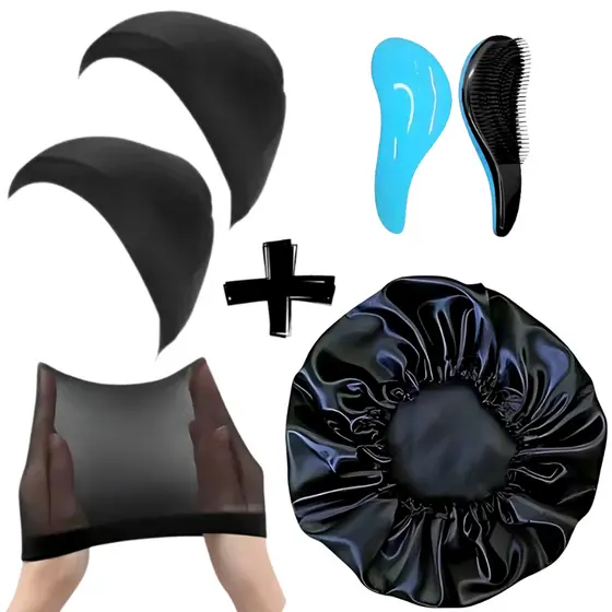 Kit 2 Toucas de nero + 1 Touca de cetim + 1 Escova Magica Antifrizz Day After