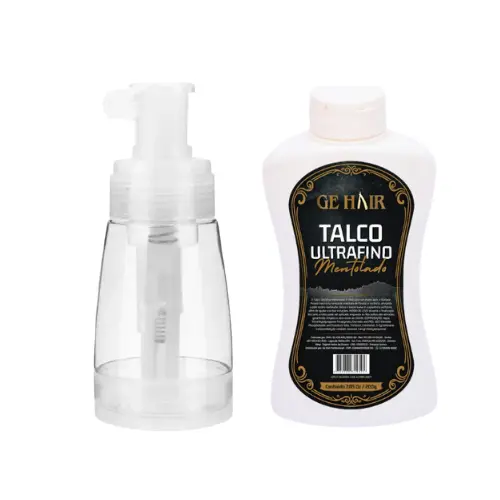 Talqueiro Pulverizador Barbeiro Profissional + Talco Dom Pelo