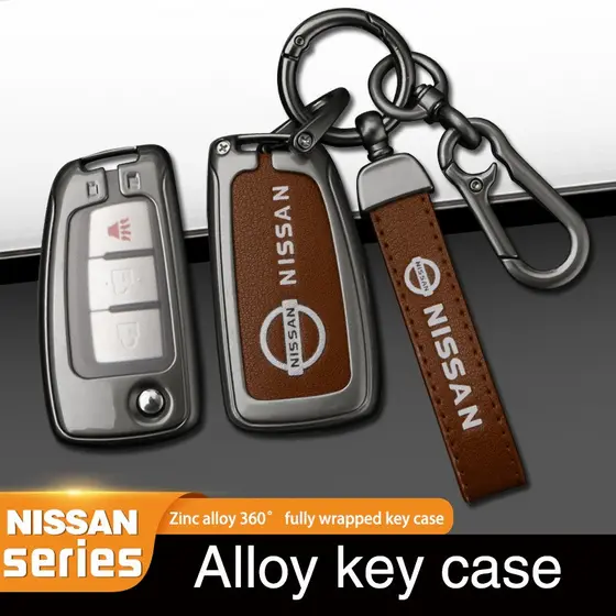 Nova Capa de Chave em Liga de Zinco para Carros Nissan Qashqai J11 Juke Xtrail Sunny Cefiro A32 Acessórios 0941