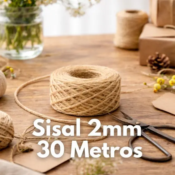 Fio de Sisal Rolo 30 metros 2mm Corda Cordão