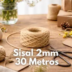 Fio de Sisal Rolo 30 metros 2mm Corda Cordão