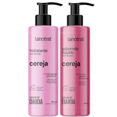 COMBO Kit Sabonete Liquido + Hidratante Corpo E Rosto Labotrat Dia A Dia Cheiro De Fruta Cereja 190ml