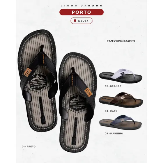 Sandalia Masculina Chinelo Danper Porto Original Solado Borracha Conforto