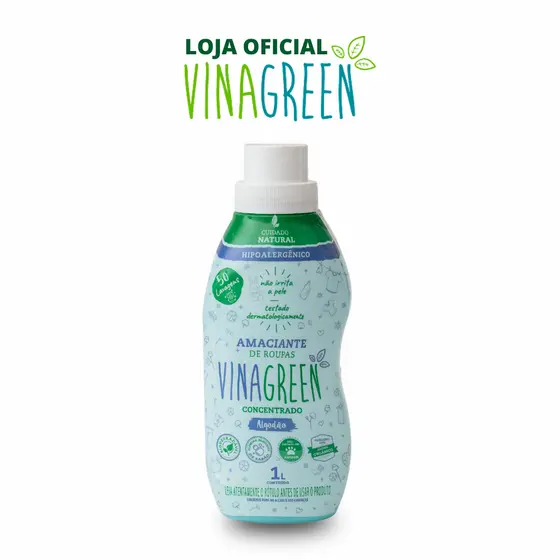 Vinagreen Amaciante de Roupas Concentrado Algodão 1 Litro