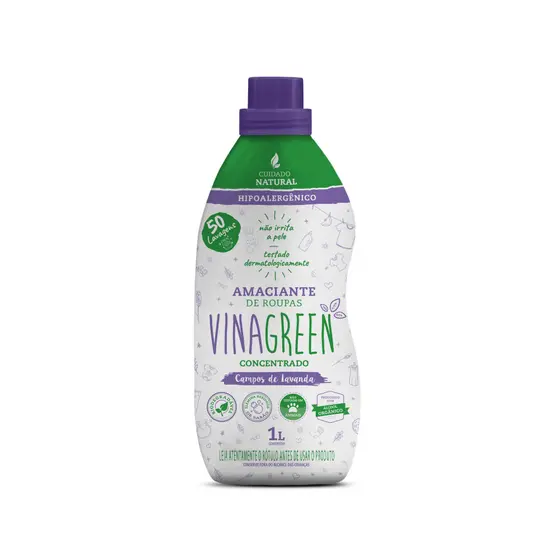 Vinagreen Amaciante de Roupas Concentrado Campos de Lavanda 1 Litro