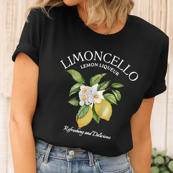 Camiseta T-shirt Feminina Lemon Limoncello Drink 100% Algodão Tendência Inspiração