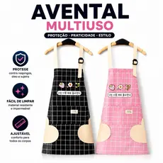 Avental Cozinha Impermeável Reforçado Adulto Lavável Proteção Roupa Limpeza Doméstica Resistente