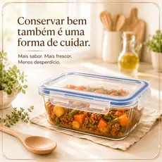 Pote De Vidro Hermético 640ml Marmita Organizador Geladeira