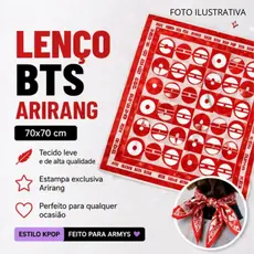 Lenço BTS Arirang | Acessório Show BTS Brasil 2026 | ARMY | Bandana Kpop