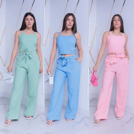 Conjunto Cropped Juvenil Sensorial com Amarração nas Costas – Verde, Marrom, Azul, Bege, Preto